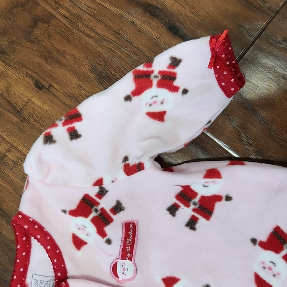 Carter's Baby Girl First Christmas PJs Size 3 Months Fleece Santa Ruffle - Picture 3 of 12